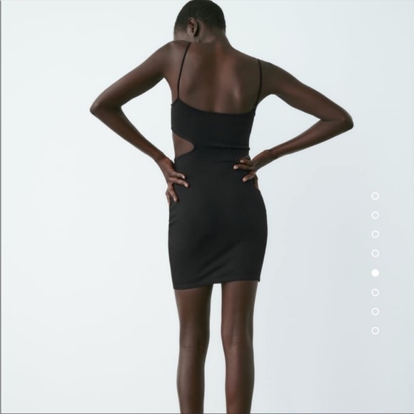 Zara Black Side Cutout Micro Mini Dress - Picture 3 of 10